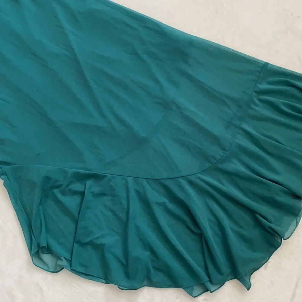 {NWT} Urban Outfitters | Glamour Girl Mesh Overlay Midi Dress Teal Green/Blue S - Picture 7 of 16